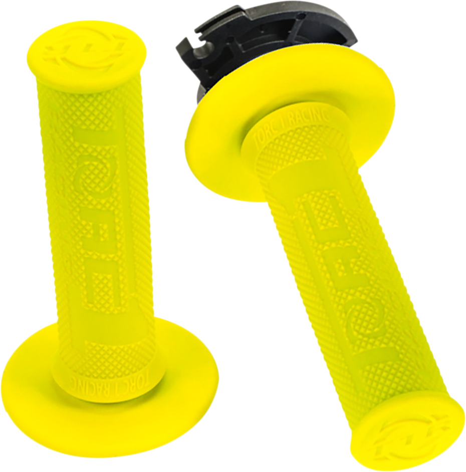 TORC1 Defy Lock-On Grips with Throttle Tube, Yellow, Part Number 4650-0602
