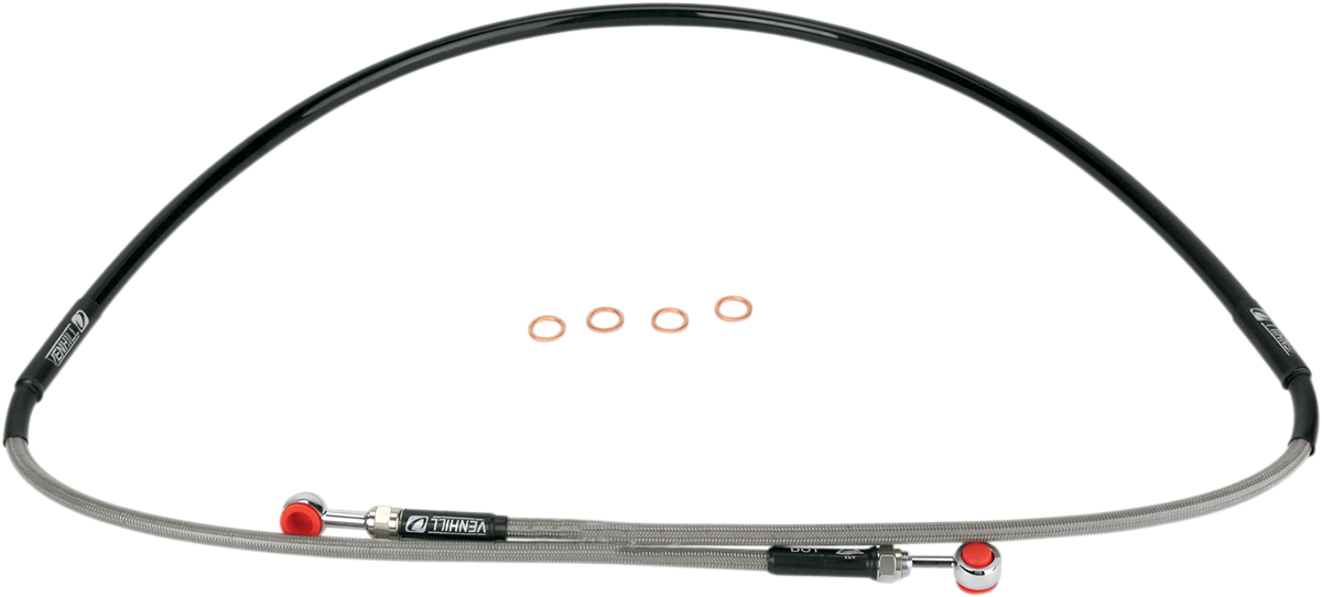 Moose Offroad Y01-1-048/P Stainless Steel Front Brake Line for Yamaha YZ80 and YZ85