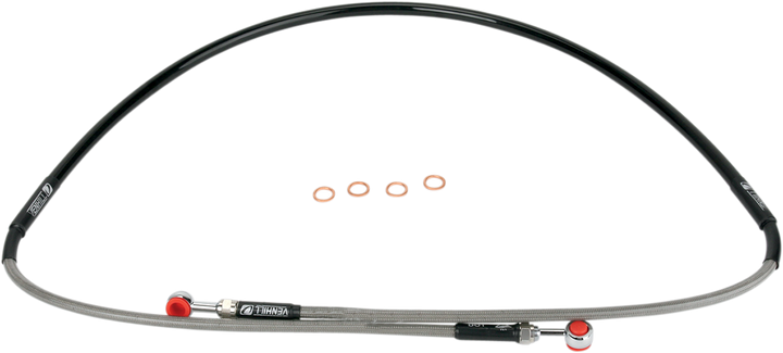 Moose Offroad Y01-1-048/P Stainless Steel Front Brake Line for Yamaha YZ80 and YZ85