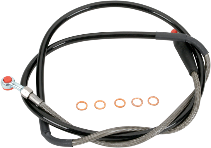 Moose Offroad Y01-1-046/P Front Stainless Steel Brake Line for Yamaha