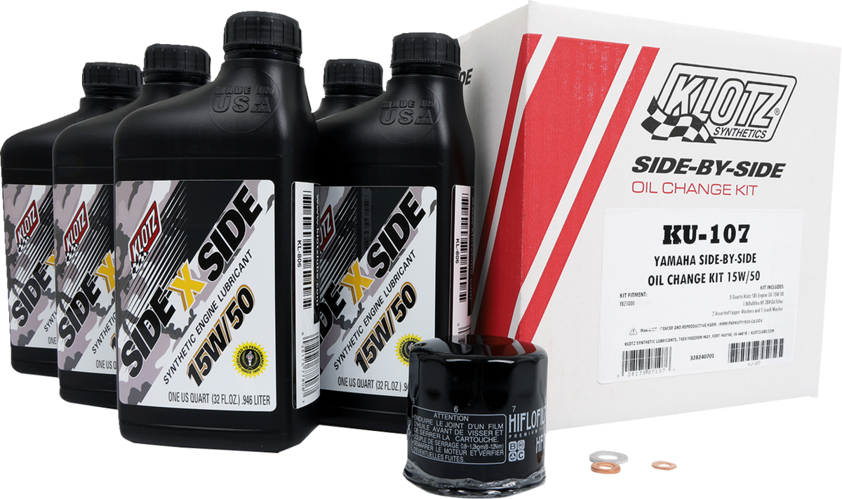 Klotz SxS Oil Change Kit - Yamaha SxS - 15W/50 (3601-0870)