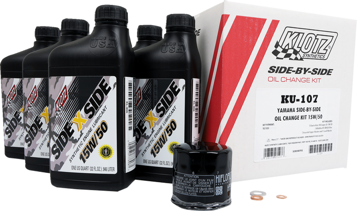 Klotz SxS Oil Change Kit - Yamaha SxS - 15W/50 (3601-0870)