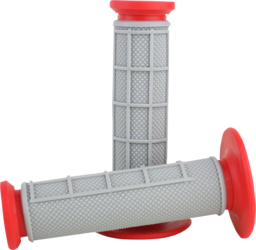 Driven Racing Pro Waffle Motorcycle Grips, Red/Gray, Part Number D535-RD