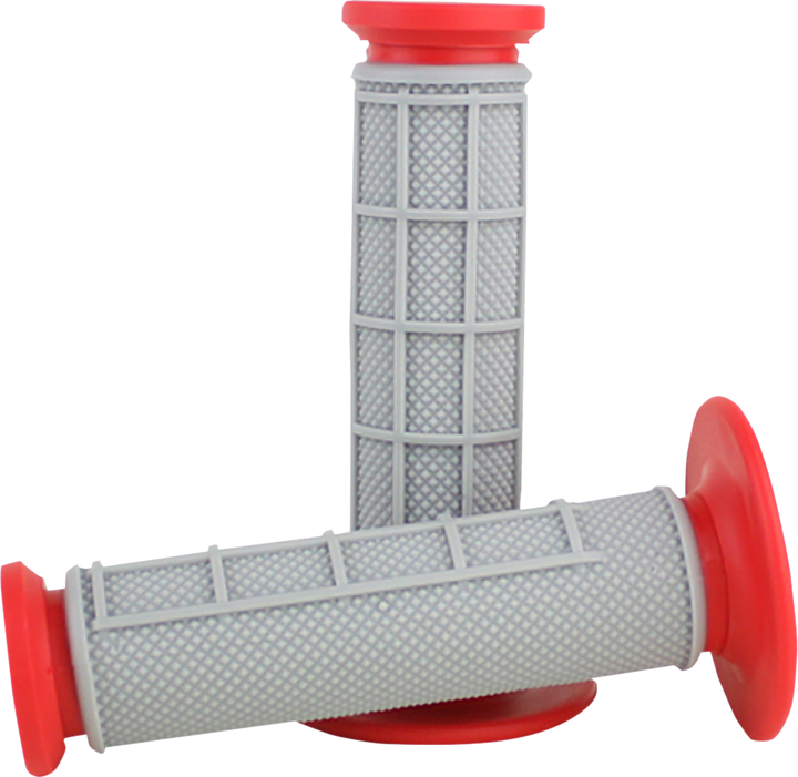 Driven Racing Pro Waffle Motorcycle Grips, Red/Gray, Part Number D535-RD