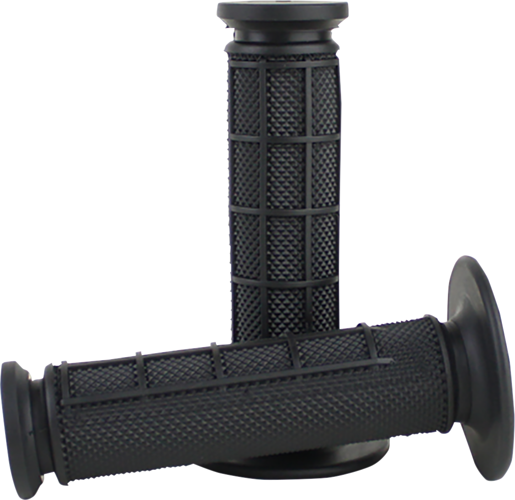 Driven Racing Pro Waffle Closed-End Motorcycle Grips, Black/Black, Part D535-BK/BK