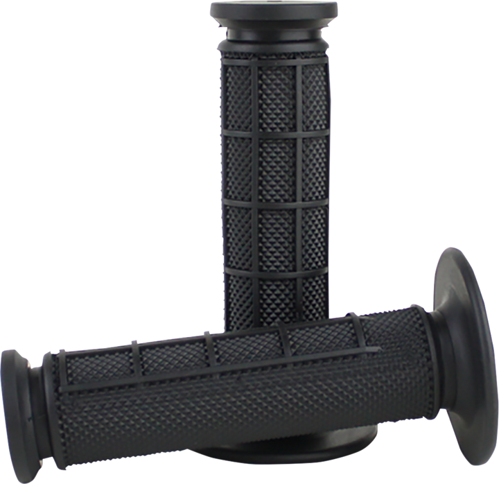 Driven Racing Pro Waffle Closed-End Motorcycle Grips, Black/Black, Part D535-BK/BK