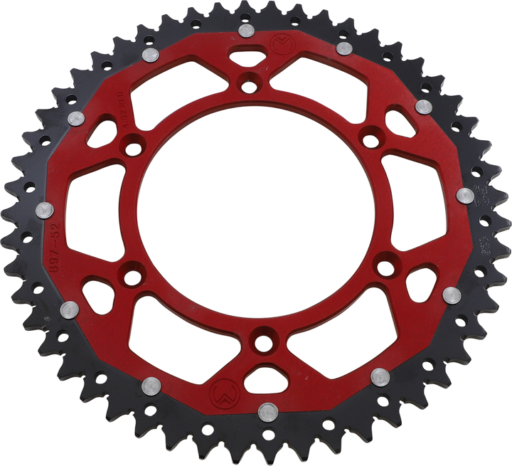 Moose Offroad Dual Rear Sprocket 52-Tooth Red for Gas Gas, Part Number 1210-897-52-13X