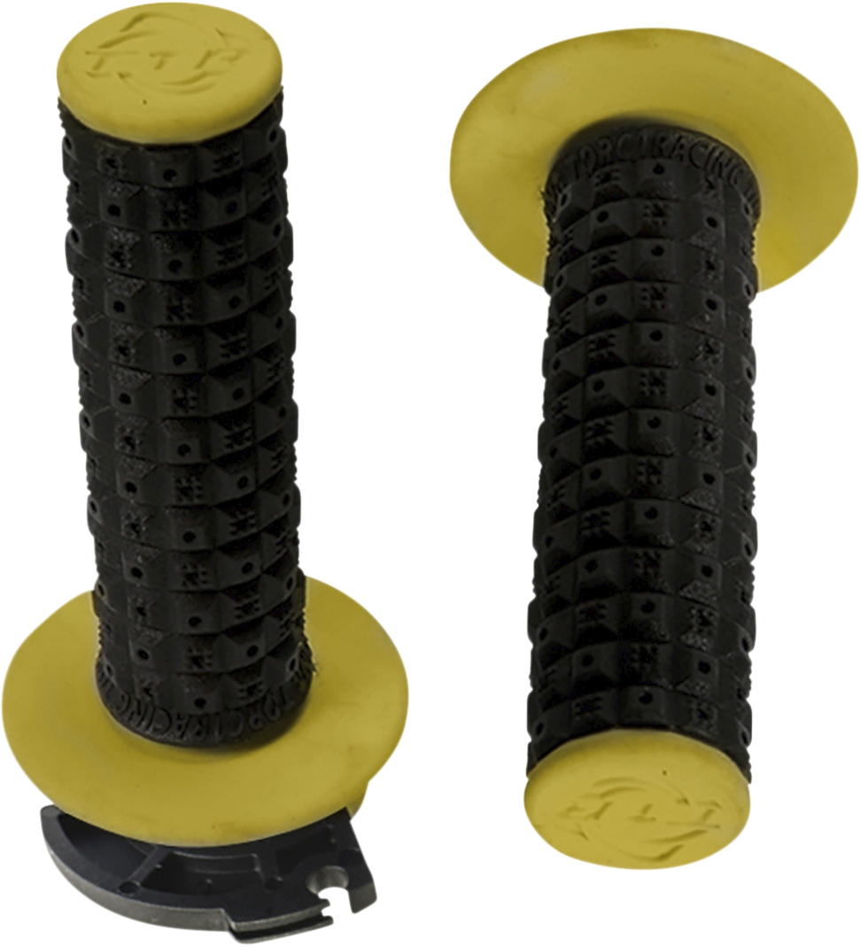 TORC1 Defy Lock-On Motorcycle Grips Black/Yellow – Part Number 2650-0206