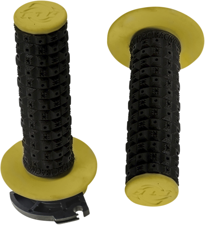 TORC1 Defy Lock-On Motorcycle Grips Black/Yellow – Part Number 2650-0206