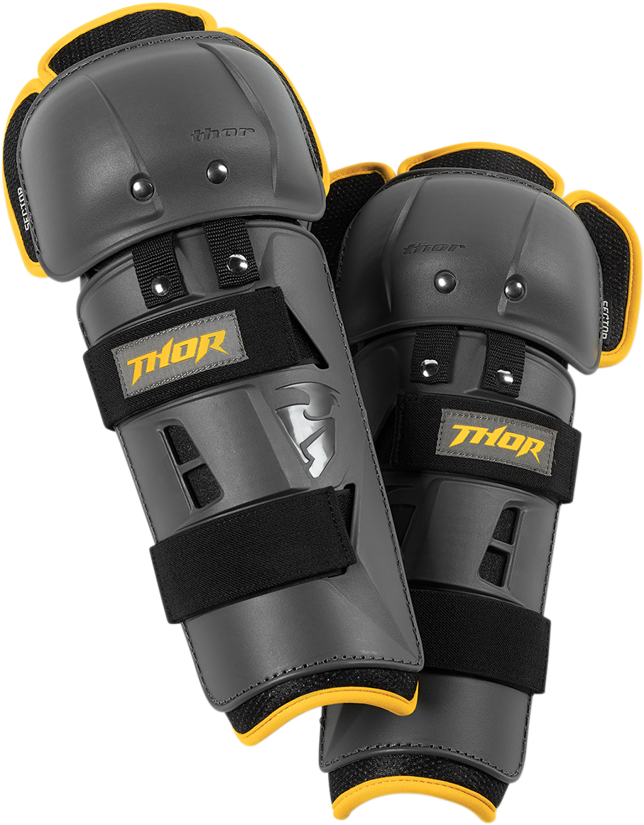 Thor Sector GP Knee Guards - Charcoal/Yellow