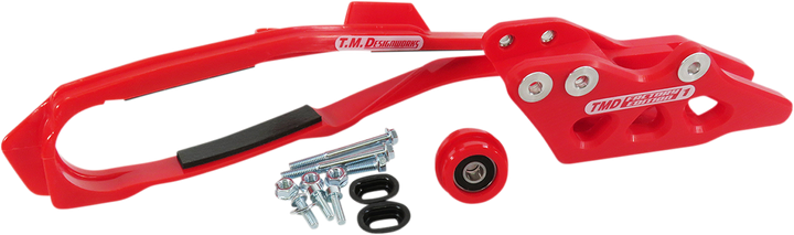 T.M. DESIGNWORKS DCK-OR16-RD Chain Guide and Slider Kit, Red for Honda