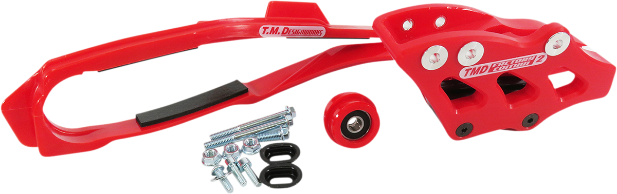 T.M. DESIGNWORKS DCK-OR17-RD Chain Guide and Slider Kit for Honda, Red
