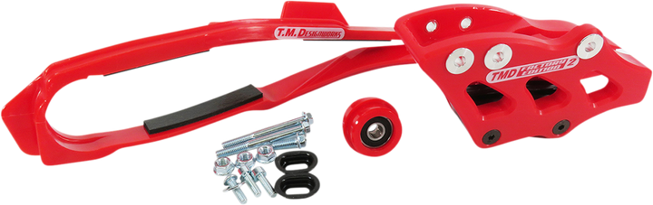 T.M. DESIGNWORKS DCK-OR17-RD Chain Guide and Slider Kit for Honda, Red