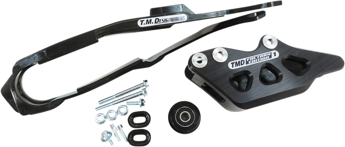 T.M. DESIGNWORKS DCK-OR16-BK Chain Guide and Slider Kit for Honda - Black