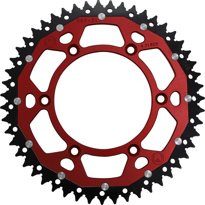Moose Offroad Dual Rear Sprocket, 51 Tooth, Red, GasGas, 1210-897-51-13X