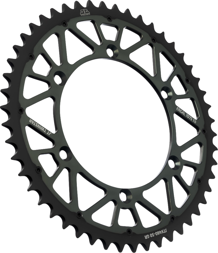 JT Sprockets JTX460.50GR Twinstar Rear Sprocket, 50-Tooth Graphite for Kawasaki and Suzuki