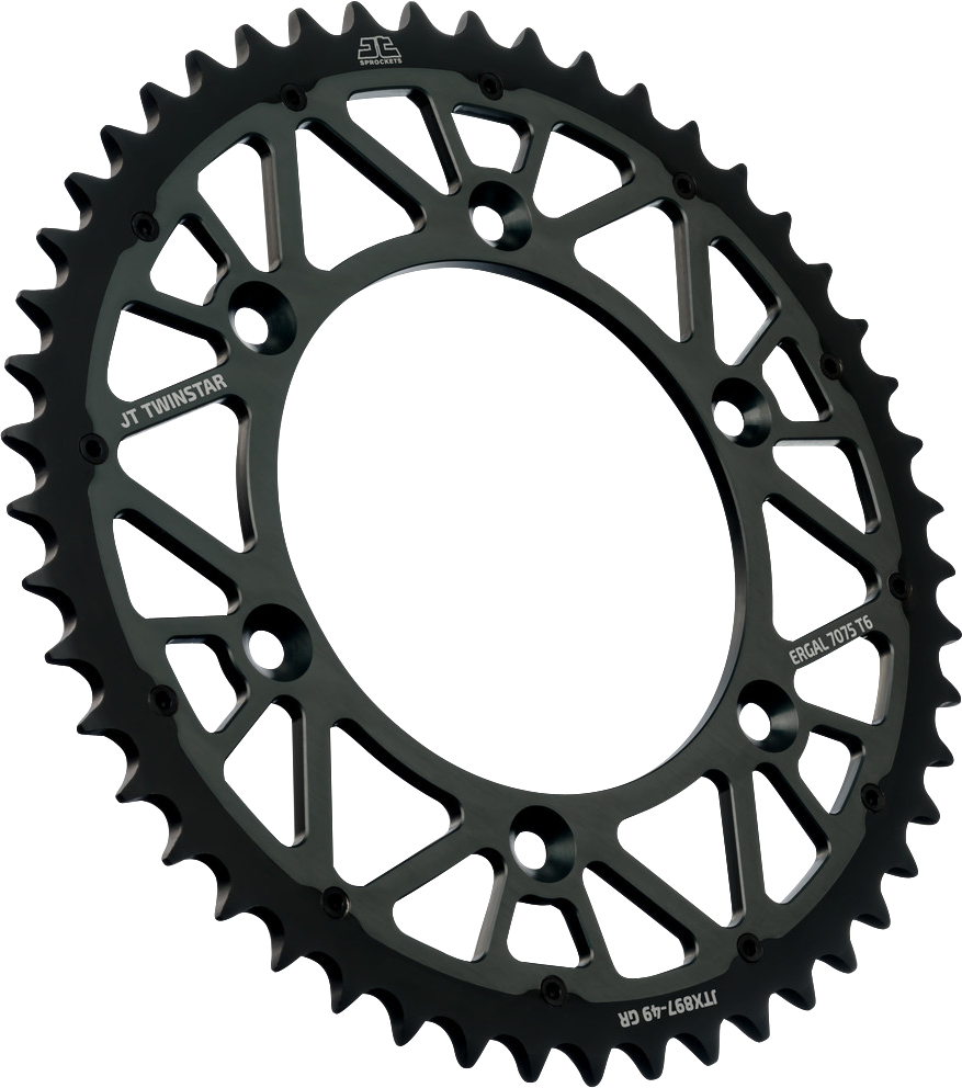 JT Sprockets JTX897.49GR Twinstar Rear Sprocket, 49-Tooth Graphite