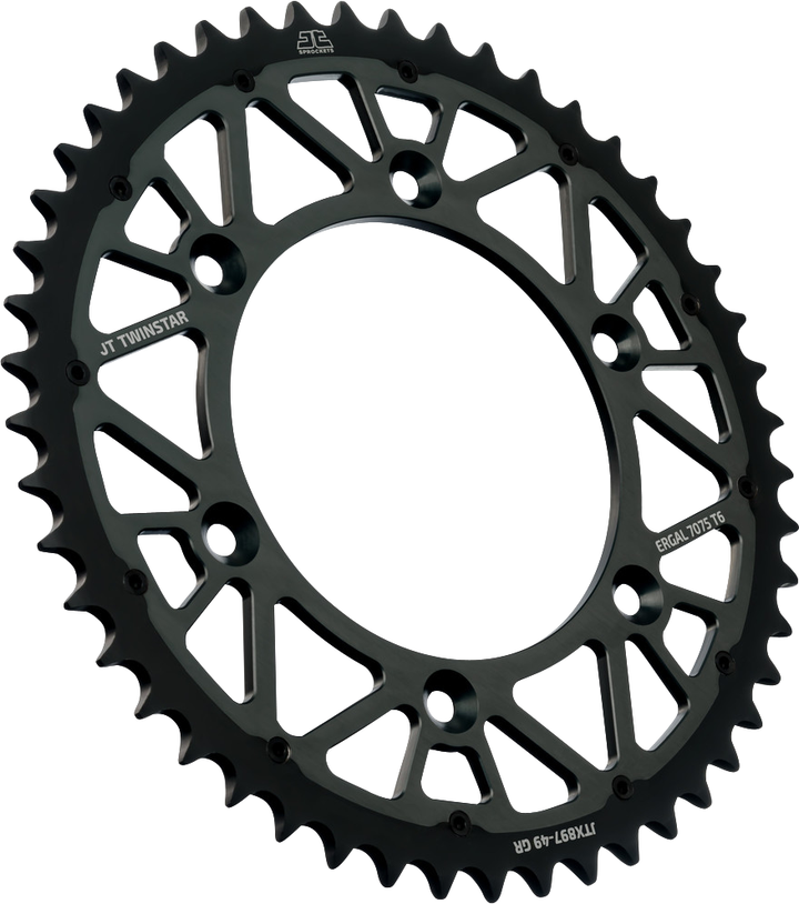 JT Sprockets JTX897.49GR Twinstar Rear Sprocket, 49-Tooth Graphite