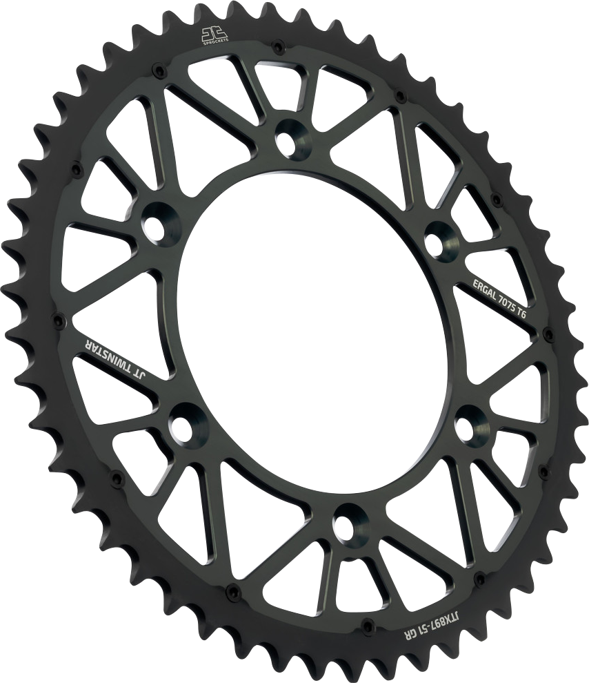 JT Sprockets JTX897.51GR Twinstar Rear Sprocket, 51-Tooth Graphite for GasGas, Husqvarna, Husaberg and KTM