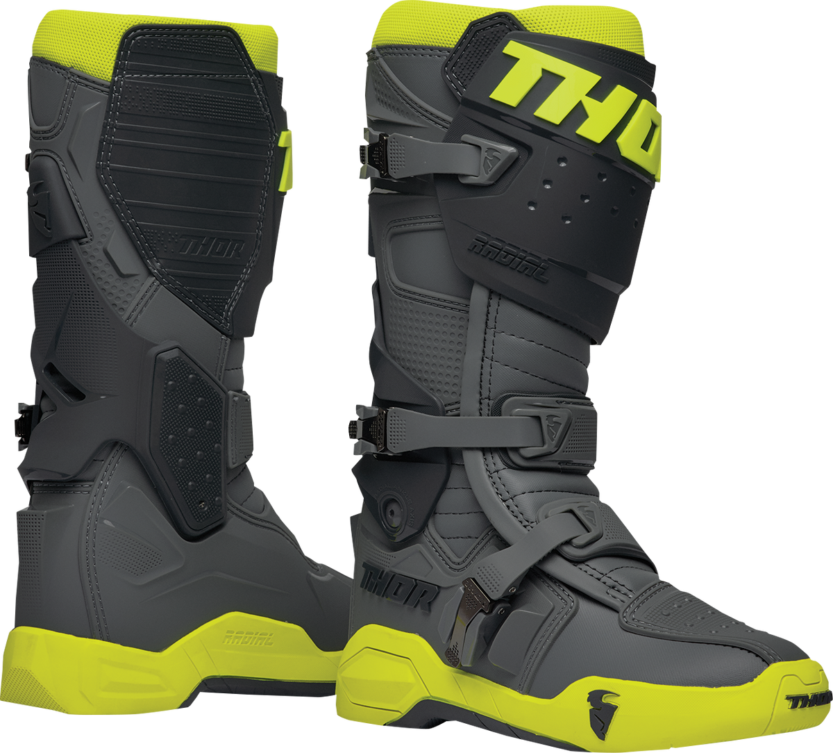 Thor Radial Boots - Gray/Fluorescent Yellow