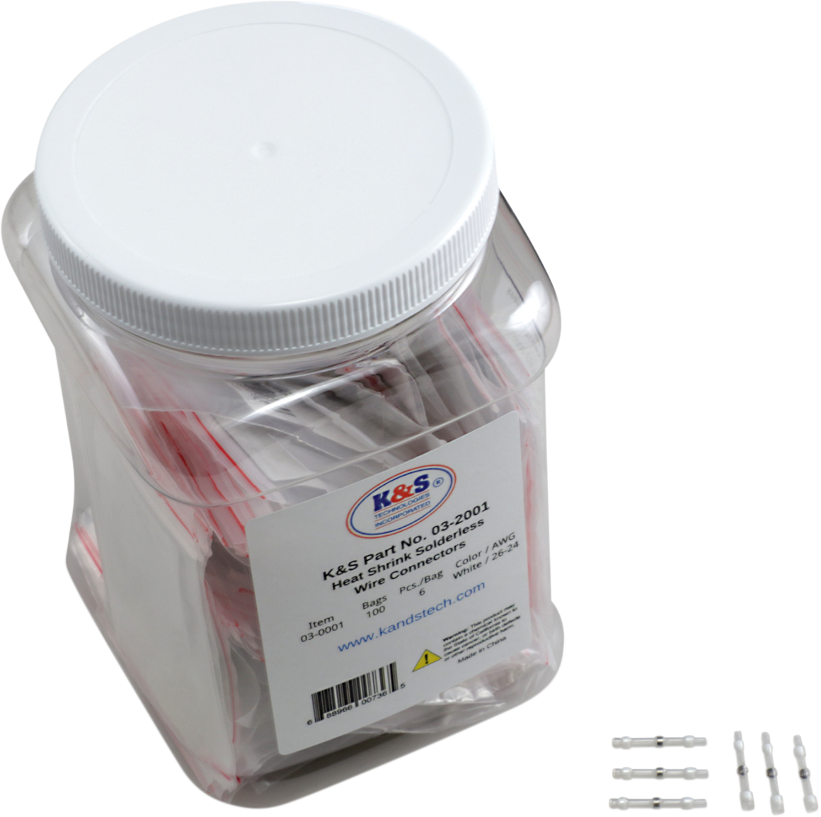 K&S Technologies Heat-Shrink Solderless Wire Connector Kit/Refill