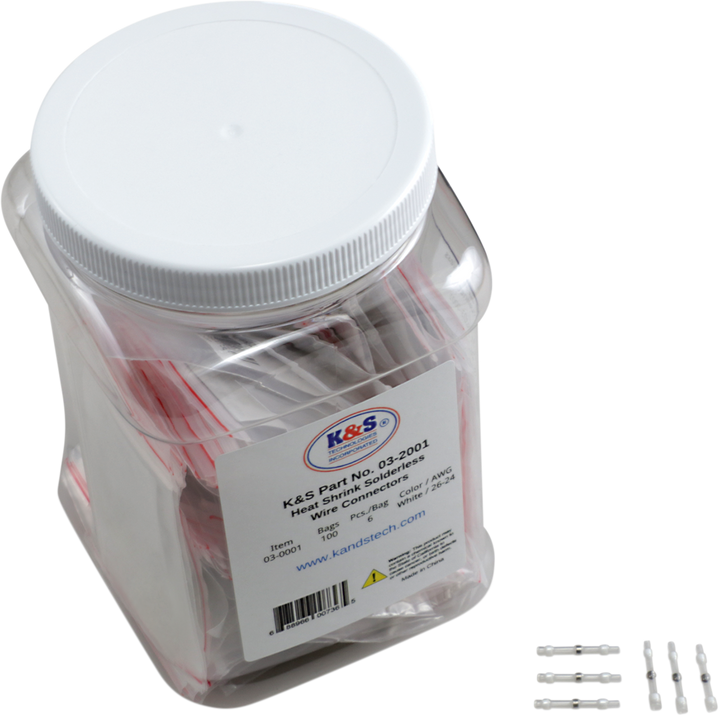 K&S Technologies Heat-Shrink Solderless Wire Connector Kit/Refill