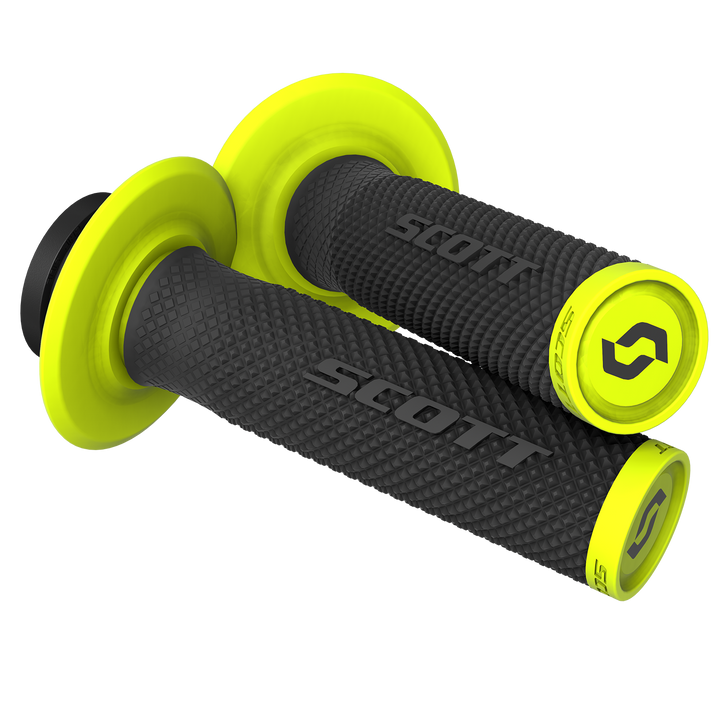SCOTT SX II Lock-On Grips and Cam Set, Black/Yellow, Part Number 2924521040222