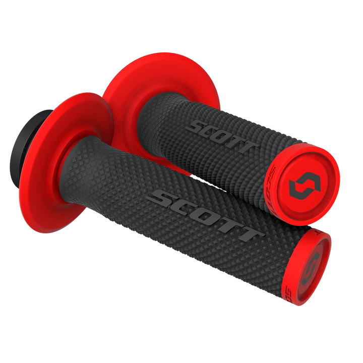 SCOTT SX II Lock-On Grips and Cam Set Black/Red 2924521042222