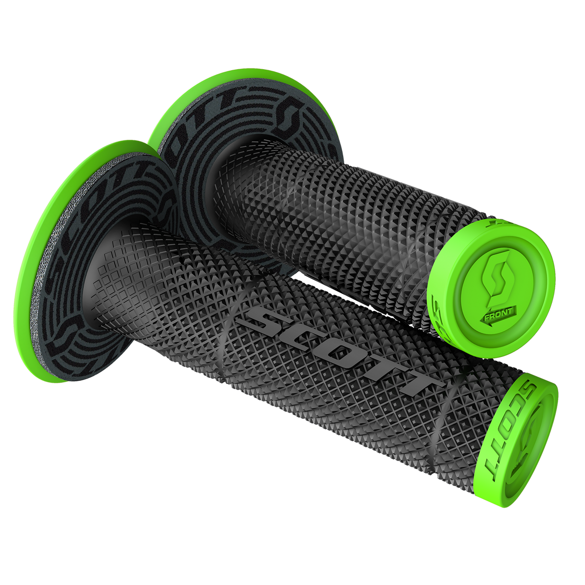 SCOTT SX II + Donut Motorcycle Grips, Green/Black, Part Number 2196244376