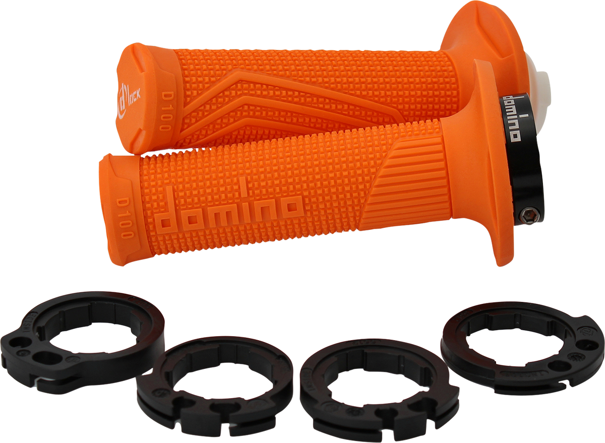 DOMINO D100 D-Lock Motorcycle Grips, Orange, Part D10046C4500A9-0