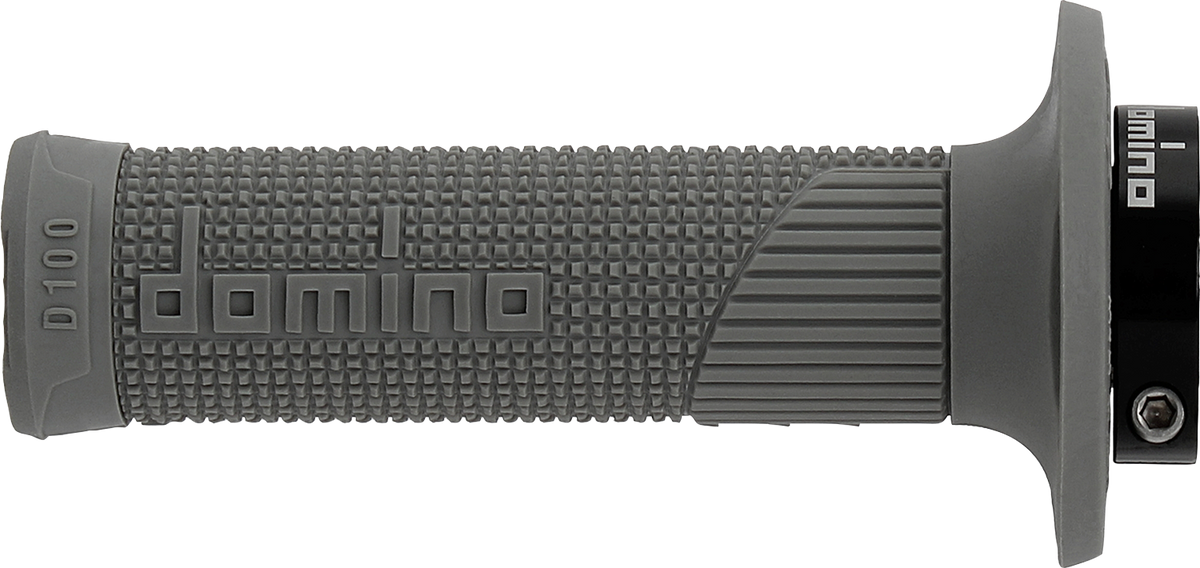 DOMINO D100 D-Lock Gray Motorcycle Grips, Part Number D10046C5200A9-0