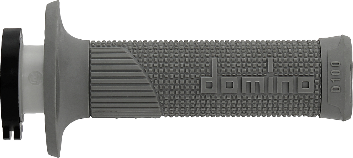 DOMINO D100 D-Lock Gray Motorcycle Grips, Part Number D10046C5200A9-0