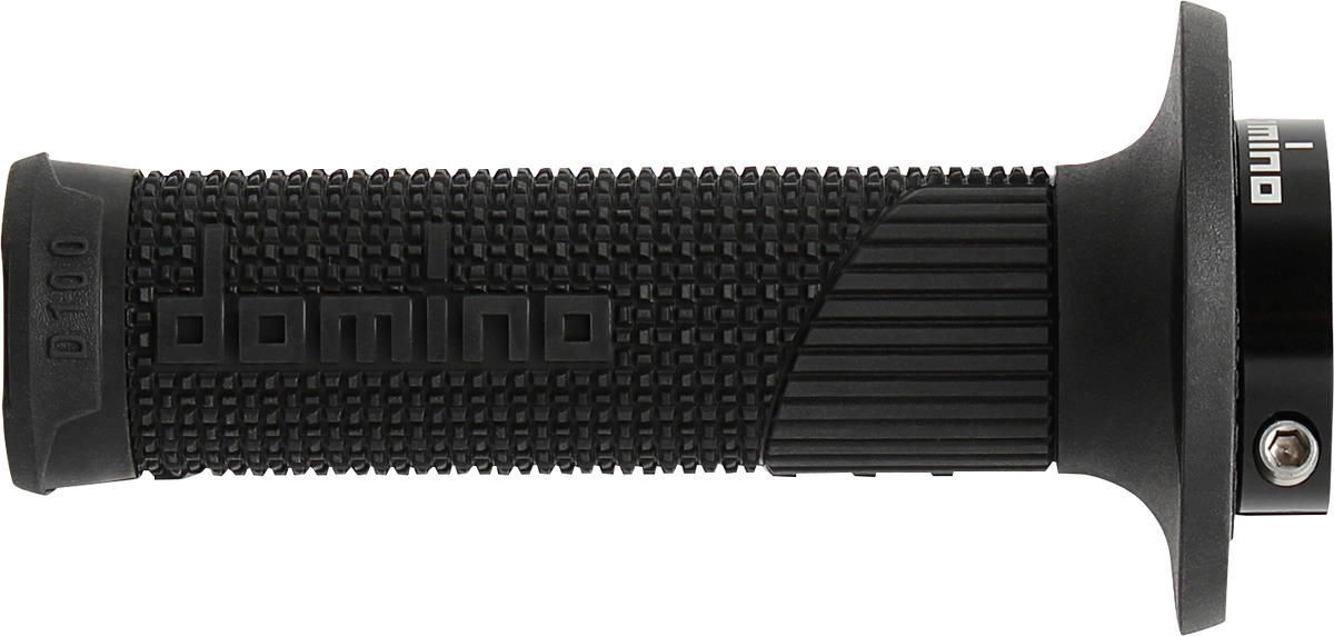 DOMINO D100 D-Lock Lock-On Motorcycle Grips, Black, D10046C4000A9-0