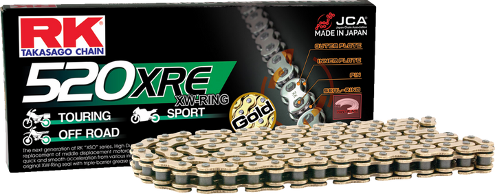 RK GB520XRE-116 520 XRE Gold Drive Chain, 116 Links