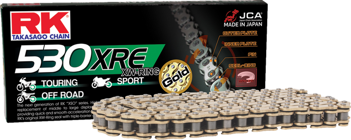 RK GB530XRE-150 530 XRE Gold Drive Chain, 150 Links