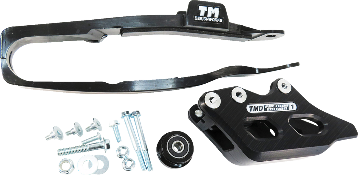 T.M. DESIGNWORKS YCP-OR9-BK Chain Guide and Slider Kit for Yamaha YZ450F, Black