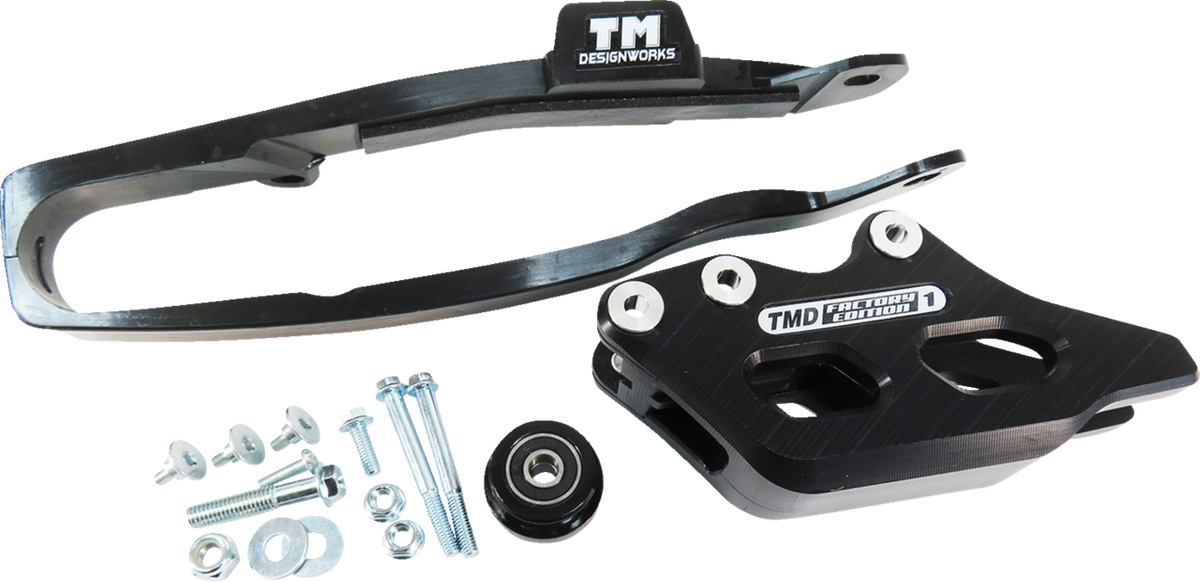T.M. DESIGNWORKS YCP-OR9-BK Chain Guide and Slider Kit for Yamaha YZ450F, Black