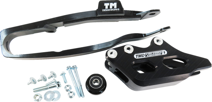 T.M. DESIGNWORKS YCP-OR9-BK Chain Guide and Slider Kit for Yamaha YZ450F, Black