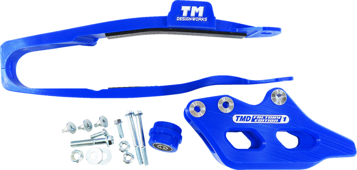 T.M. DESIGNWORKS YCP-OR9-BU Chain Guide and Slider Kit, Blue for Yamaha YZ450F