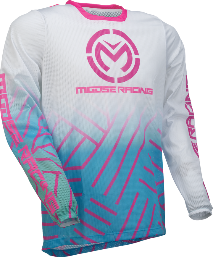 Moose Racing Sahara Jersey - Pink/Blue/White