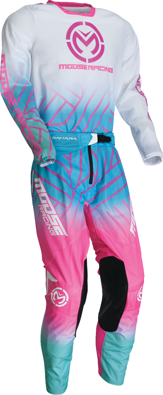 Moose Racing Sahara Jersey - Pink/Blue/White