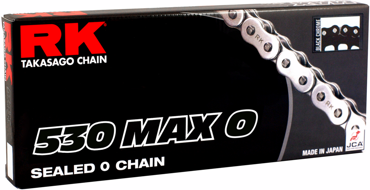RK 530 MAX O-Drive Sealed O-Ring Chain, 130 Links, Black/Chrome - 530MAXO-130-BC
