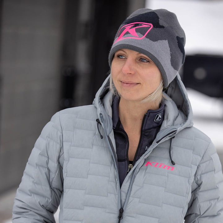 KLIM Beanie - Castlerock Gray - Knockout Pink