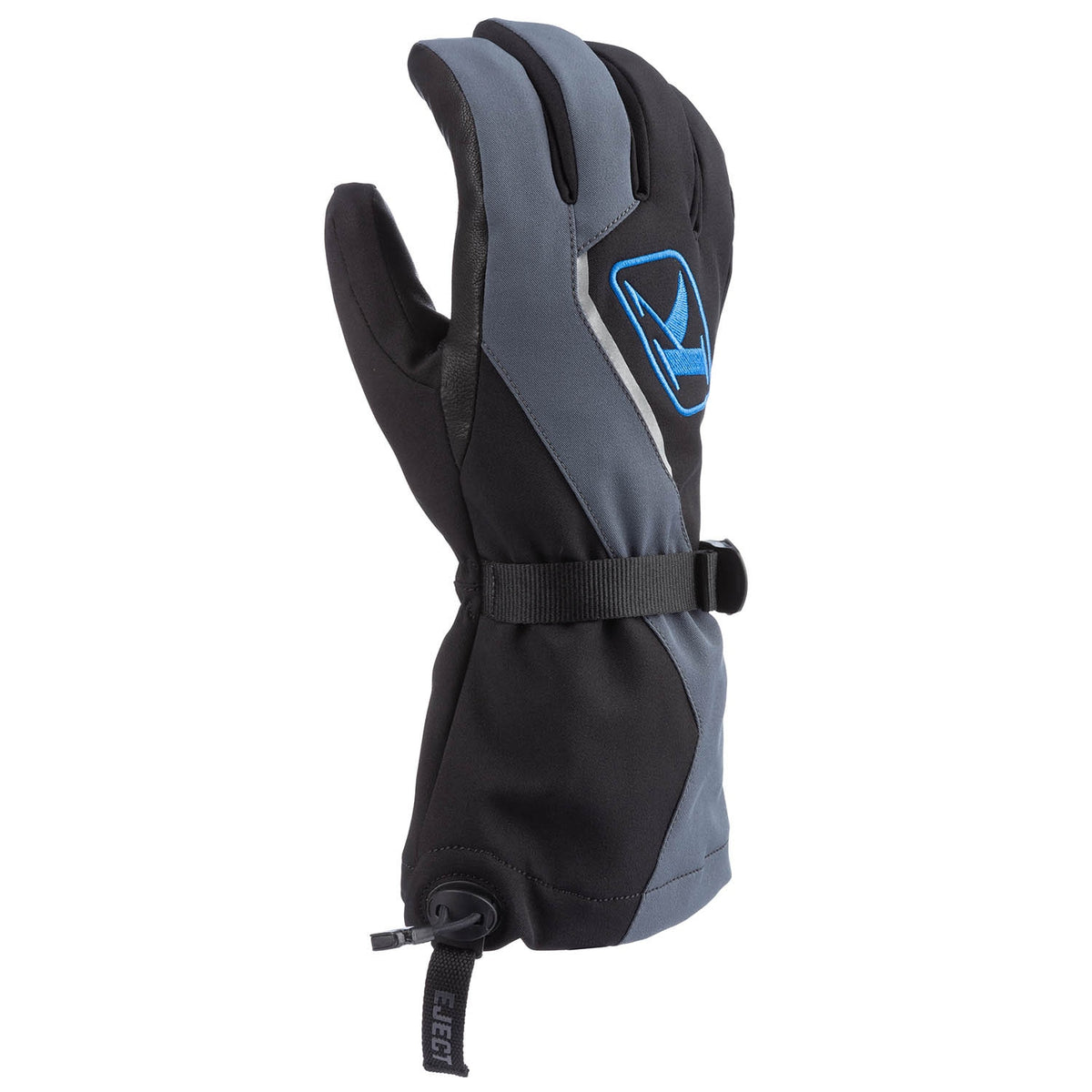 Klimate Gauntlet Glove - Asphalt - Electric Blue Lemonade