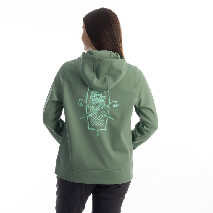 Klim Women's Petrol Pullover Hoodie - Hedge Green - Beach Glass