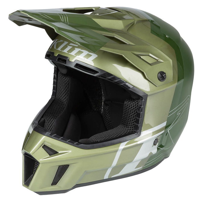 Klim F3 Carbon Pro Off-Road Helmet ECE - Tilt Gloss Rifle Green - Oil Green