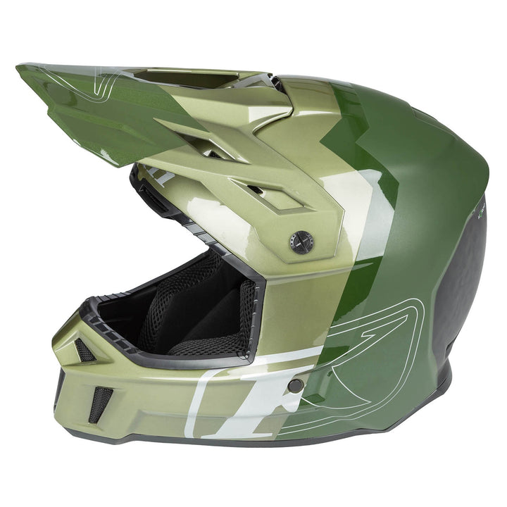 Klim F3 Carbon Pro Off-Road Helmet ECE - Tilt Gloss Rifle Green - Oil Green