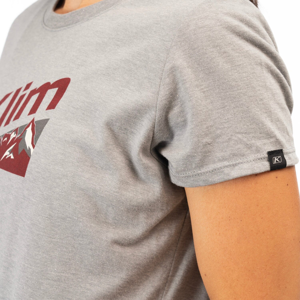 Klim Women's Mountain Peak Tri-blend Tee - Heathered Gray - Cabernet