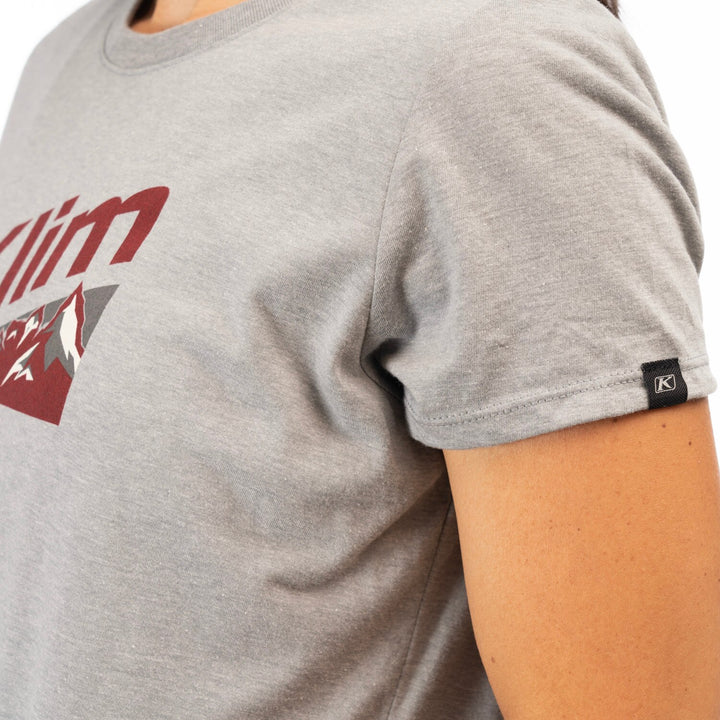 Klim Women's Mountain Peak Tri-blend Tee - Heathered Gray - Cabernet