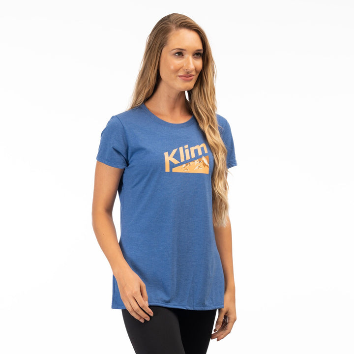 Klim Women's Mountain Peak Tri-blend Tee - Royal Frost - Mock Orange